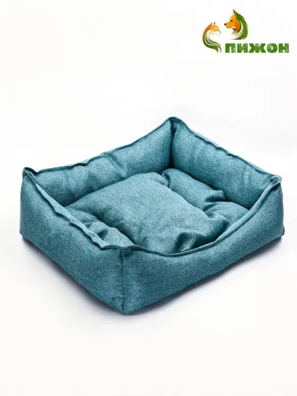 Лежанка для кошек и собак, 65&times;55&times;15 см, мебельная ткань, голубая