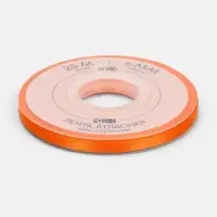 Лента атласная TEIRA, двухсторонняя, 6 мм, 25&plusmn;1 м, оранжевая №751