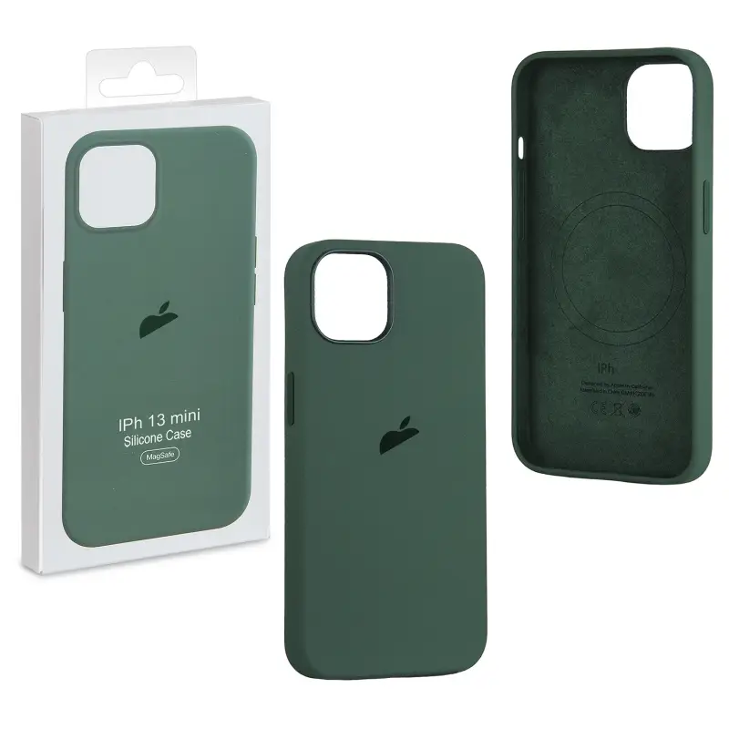 Чехол для iPhone 13 Mini Silicone Case 100% ORG Clover (MagSafe + анимация NFC) c LOGO