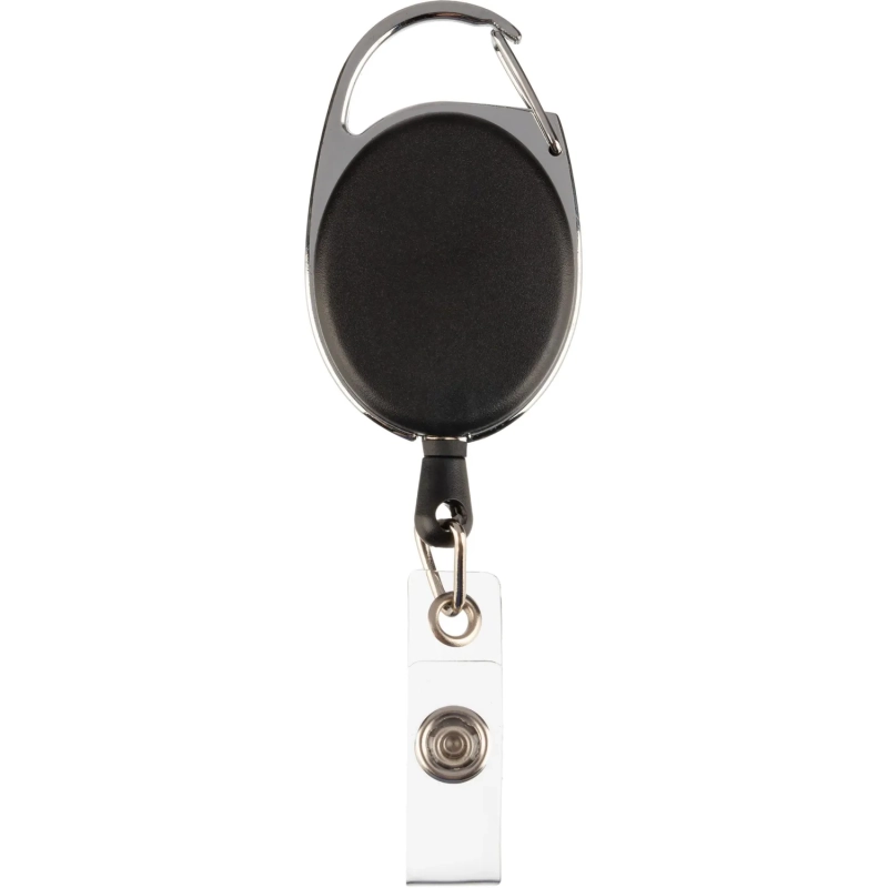 Держатель для бейджа Комус с рулеткой черный (без бейджа) 1шт