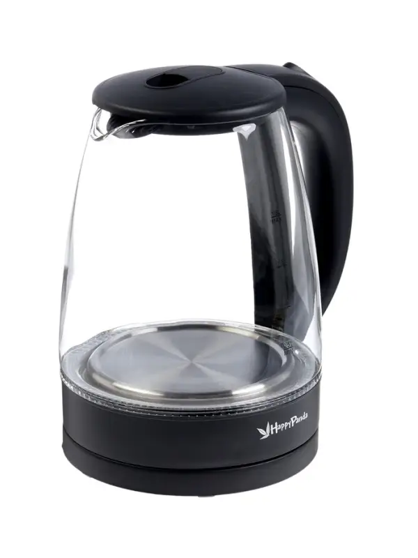 Чайник электрический Happy panda HP-2701BK, стекло, 1.8 л, 1800 Вт, чёрный