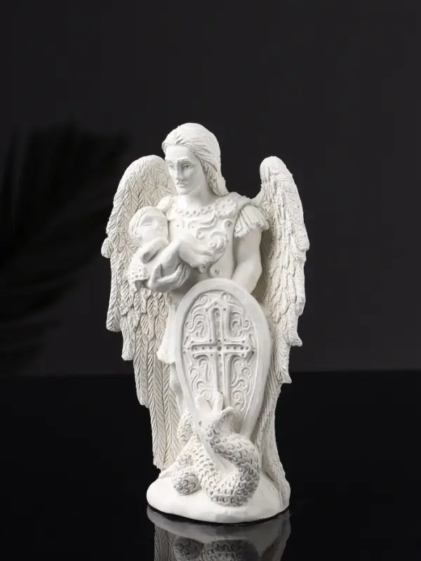 Фигура "Архангел Михаил" 14х9х4 см, натуральный гипс