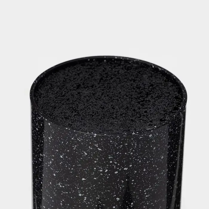 Подставка для ножей с наполнителем &laquo;Чёрный гранит&raquo;, 22&times;11 см, пластик, чёрная