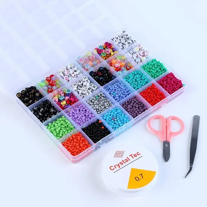 Набор для создания украшений, 24 вида бусин