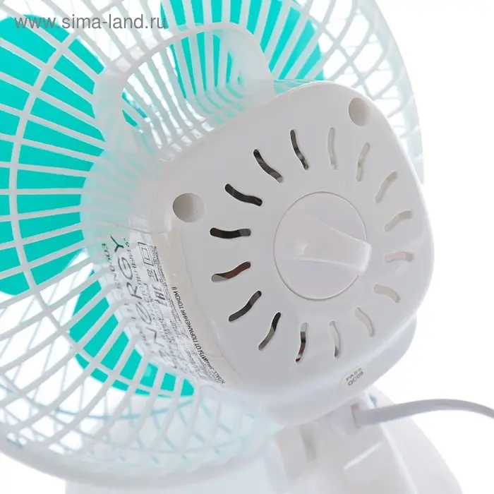 Вентилятор ENERGY EN-0603, настольный, 15 Вт, d=15 см, 2 скорости, бело-бирюзовый Вентилятор ENERGY EN-0603, настольный, 15 Вт, d=15 см, 2 скорости, бело-бирюзовый