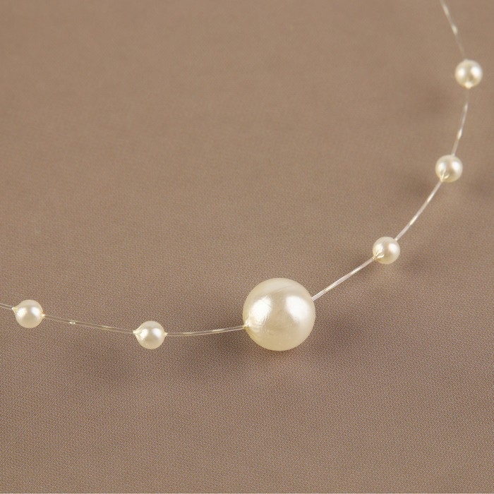 Жемчуг на леске, 3/8 мм, 9 ± 0,5 м, цвет молочный Жемчуг на леске, 3/8 мм, 9 ± 0,5 м, цвет молочный