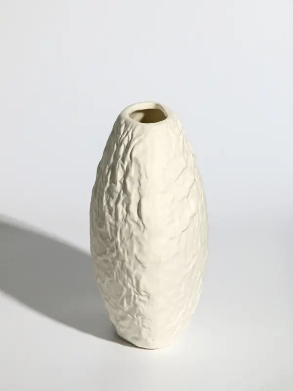 Ваза керамика настольная "Блейз" луна, 18х16х4 см, белый