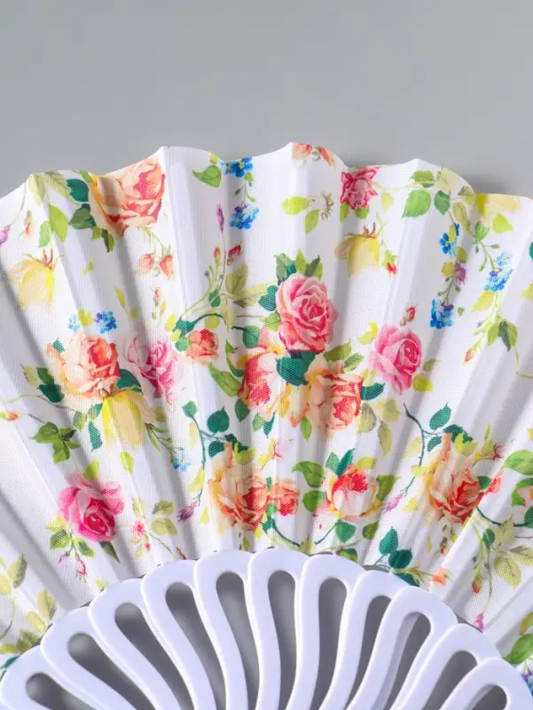 Веер складной &laquo;Кустовые розы&raquo;, 22.5 см