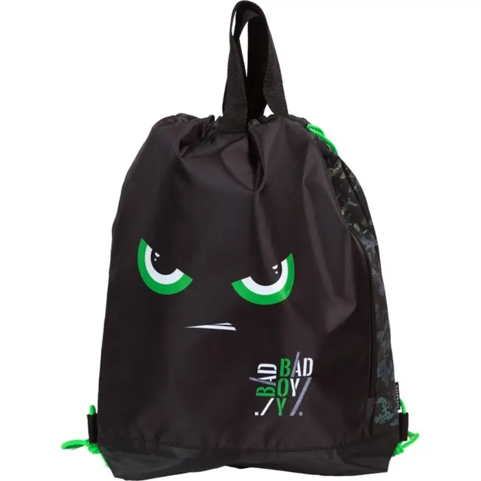 Мешок для обуви с карманом 430х380 мм, deVENTE  Мешок для обуви с карманом 430х380 мм, deVENTE "Bad Boy", расширенное дно 9 см, для мальчиков, черный