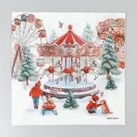Салфетки бумажные двухслойные "Новогодние забавы", 33*33 см, набор 20 штук