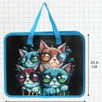 Папка с ручками &laquo;Котики&raquo;, А4, пластиковая, 70 мм, 322&times;256 мм