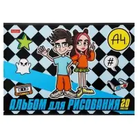 Альбом для рисования &laquo;Влад А4&raquo; А4, 20 листов, плотность листов 100 г/м&sup2;, обложка из мелованного картона, МИКС