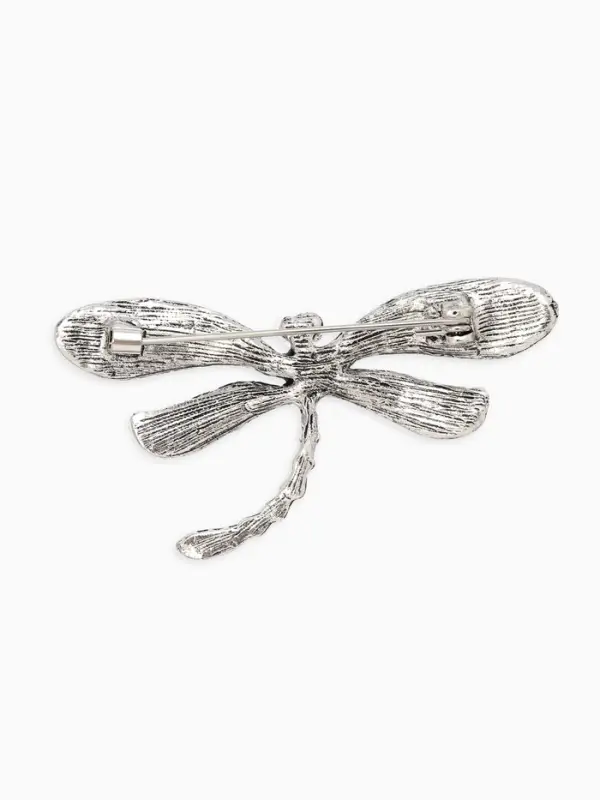 Брошь &laquo;Стрекоза&raquo; ракушка, цветная в чернёном серебре