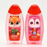 Подарочный набор для девочки «Для тебя»: пена для купания, шампунь для волос и мочалка утка, Чистое счастье Подарочный набор для девочки «Для тебя»: пена для купания, шампунь для волос и мочалка утка, Чистое счастье