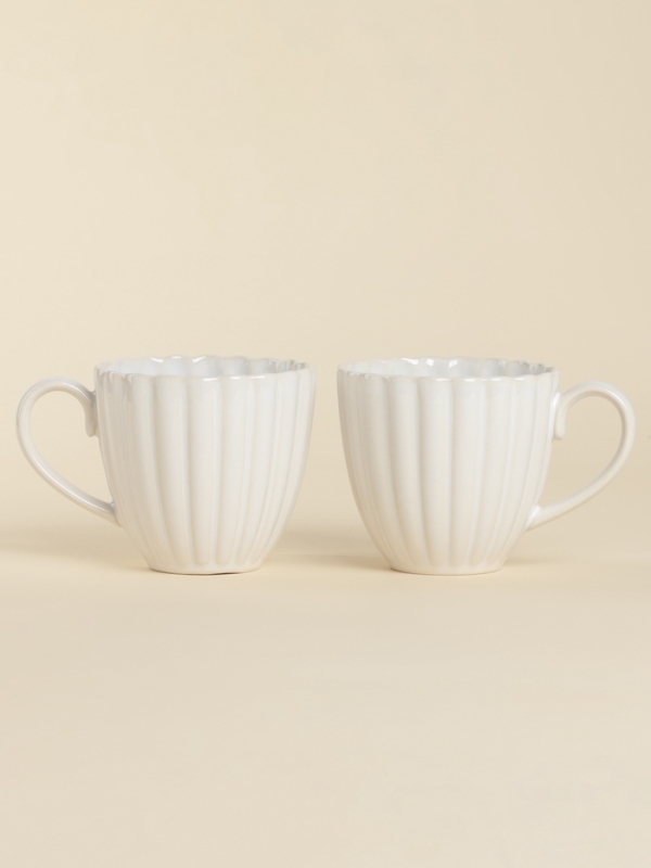 Набор кружек 2 шт  SL Home "Нимфея" 300 мл, цвет теплый белый