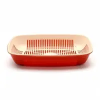 Лоток для кошек, 33.5&times;25&times;6 см, округлый, с сеткой, бежевый, коричневый