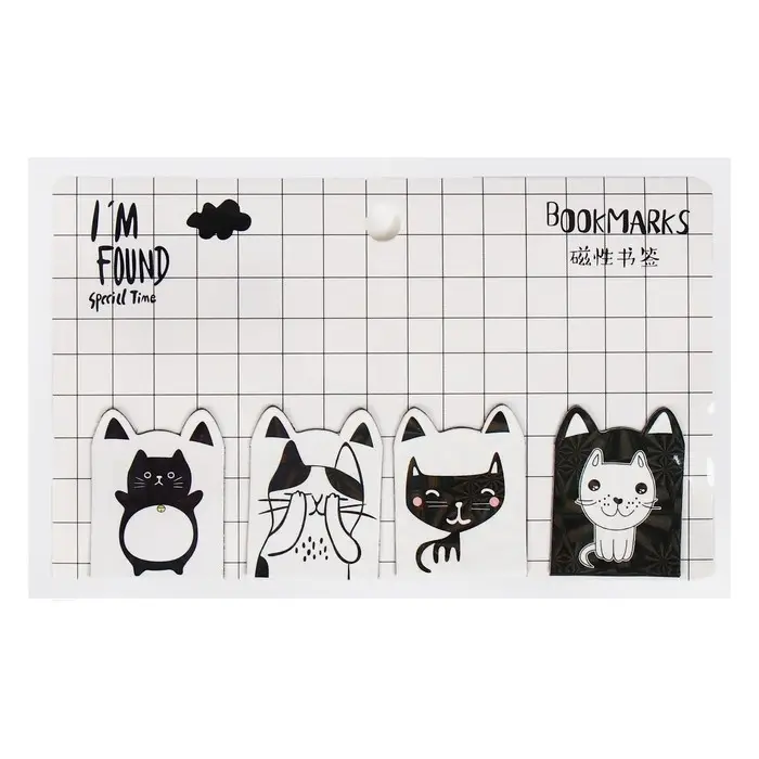 Набор магнитных закладок для книг Calligrata 4 штуки, Набор магнитных закладок для книг Calligrata 4 штуки, "Кошки", МИКС