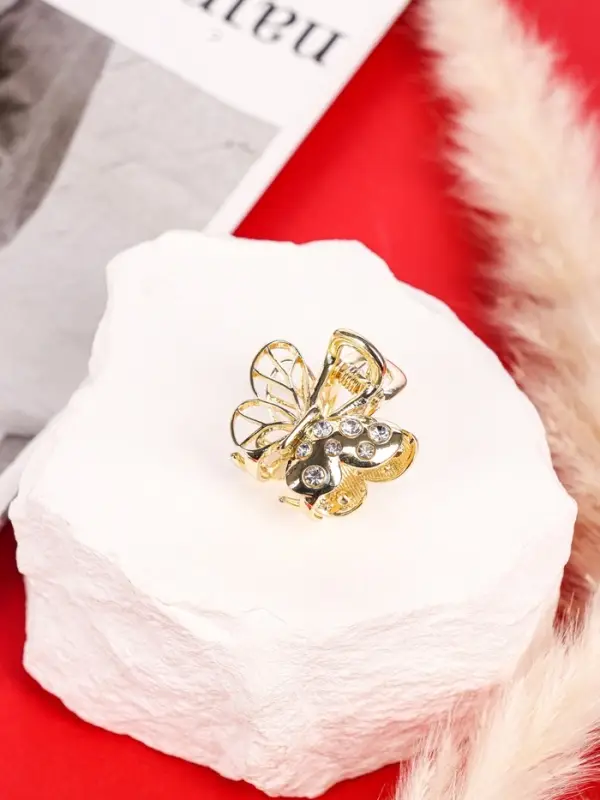 Крабик для волос &laquo;Оливия&raquo;, бабочка, 2.5 см, золотистый