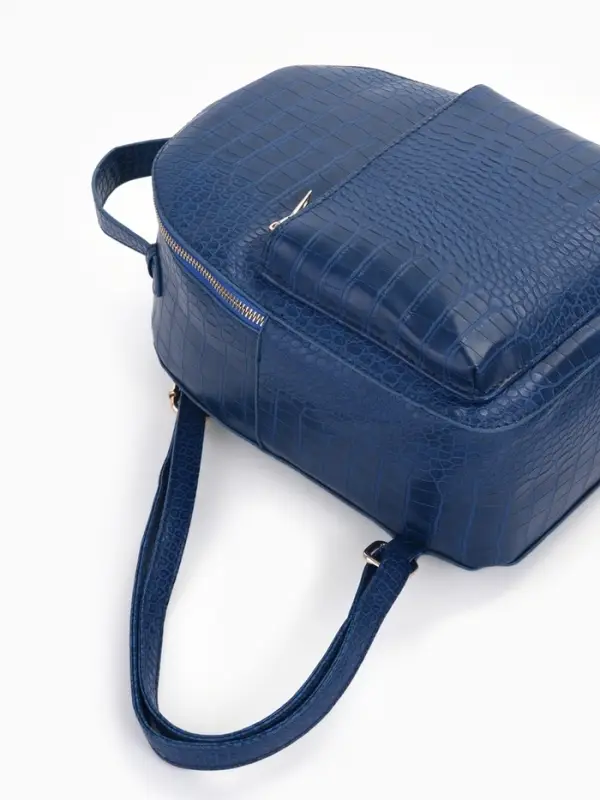 Рюкзак женский на молнии, с карманом, размер 24&times;12&times;31 см, синий