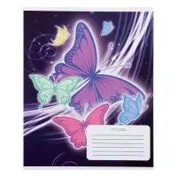 Комплект тетрадей из 10 штук, 12 листов в клетку Calligrata "Бабочки", обложка мелованный картон, ВД-лак, блок офсет, 5 видов по 2 штуки