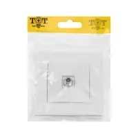 Розетка телевизионная TOT Glossy Glass, стекло, скрытая, одноместная, белая