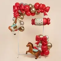 Воздушный шар фольгированный 34" &laquo;Конфета&raquo;, красный сатин