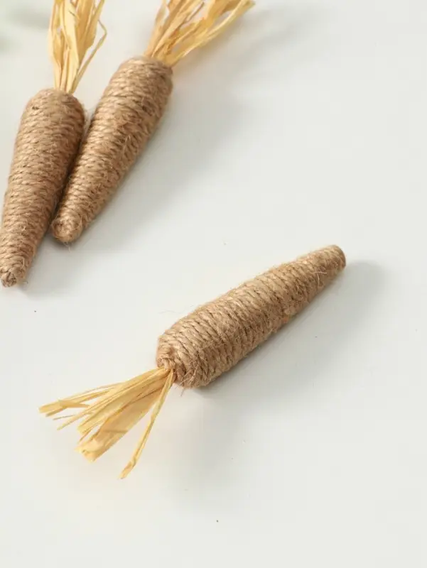 Декор пасхальный "Морковка из джута" набор 3 шт 2,2х2,2х14 см