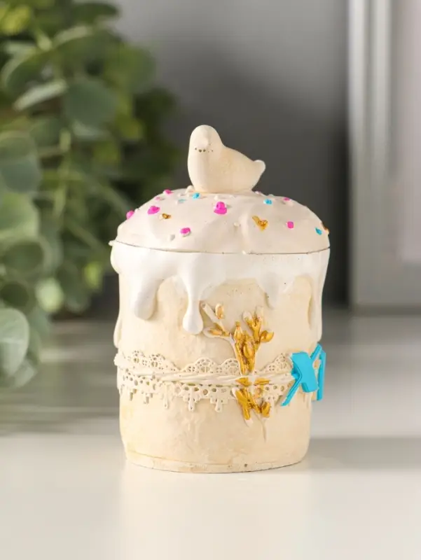 Шкатулка "Кулич пасхальный" 7х5 см, цветной