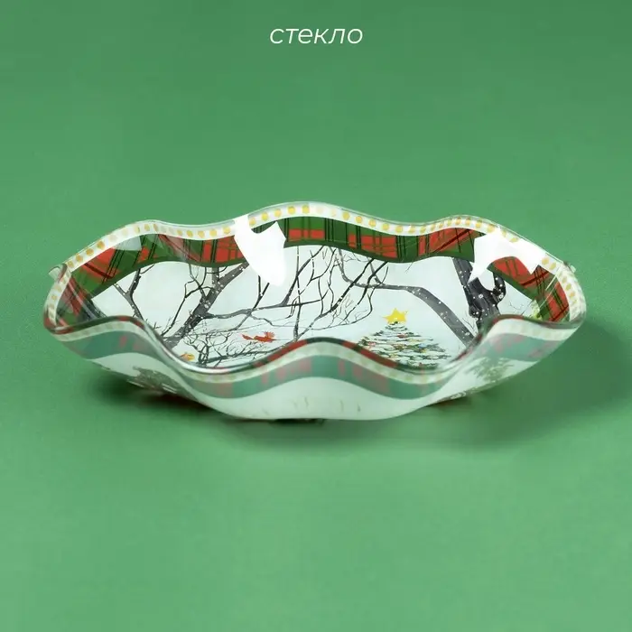 Салатник Доляна &laquo;Новогоднее настроение&raquo;, 400 мл, 19&times;3.7 см, стекло