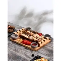 Доска для подачи шашлыка Adelica &laquo;3 шампура&raquo;, 30&times;24&times;1.8 см, дерево массив берёзы