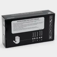 Перчатки нитриловые неопудренные, чёрные, размер M, 50 пар