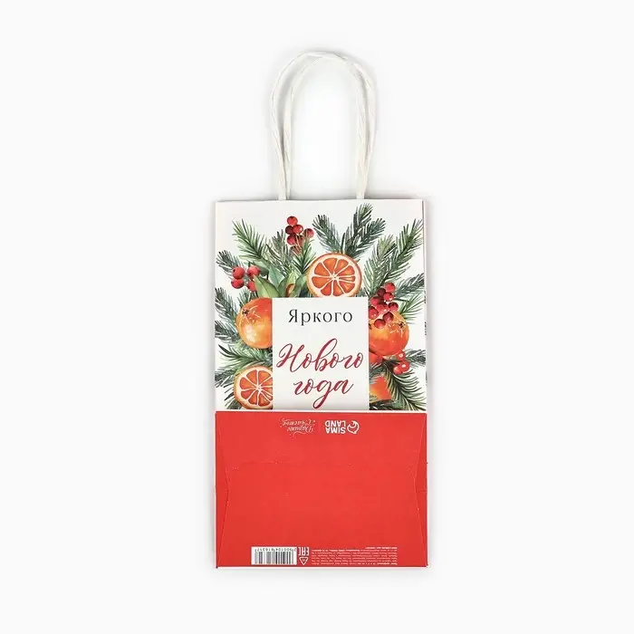 Пакет подарочный новогодний крафтовый «С Новым годом», 12 х 9 х 21 см Пакет подарочный новогодний крафтовый «С Новым годом», 12 х 9 х 21 см