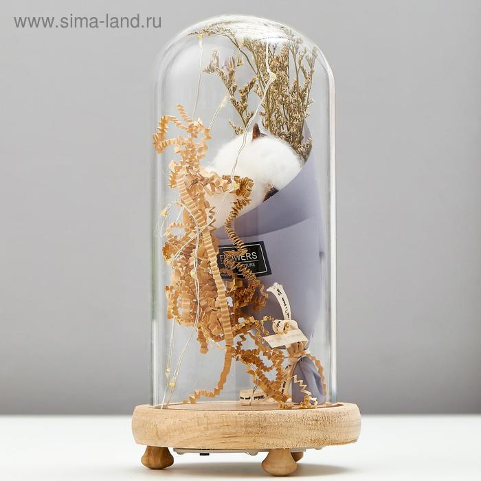 Ночник-колба Ночник-колба "Цветок из хлопка" LED батарейки 3хААА МИКС 9,5х9,5х19 см RISALUX