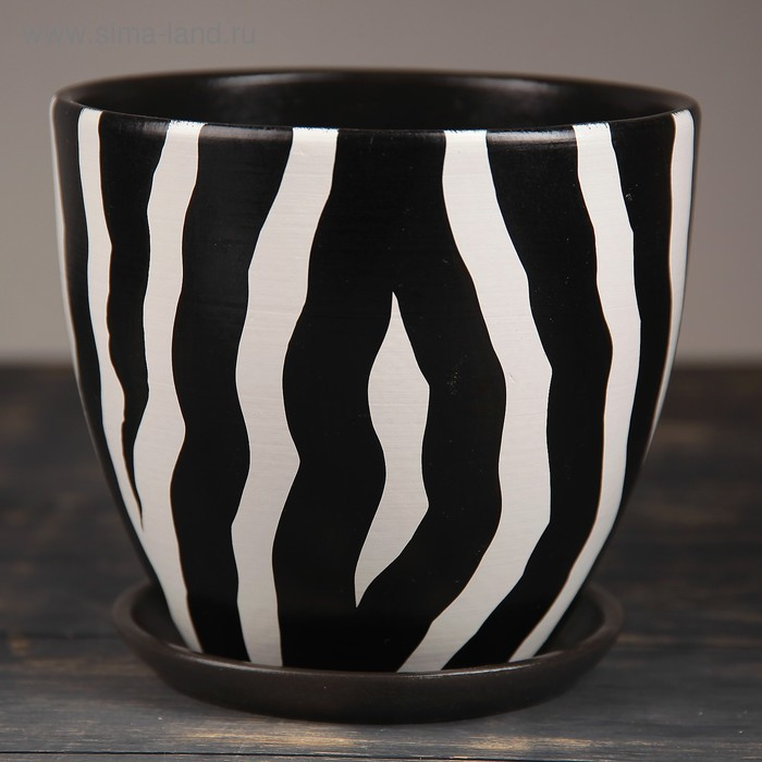 Горшок цветочный  Горшок цветочный "Зебра" № 5 Высокий овал, 4,8 л