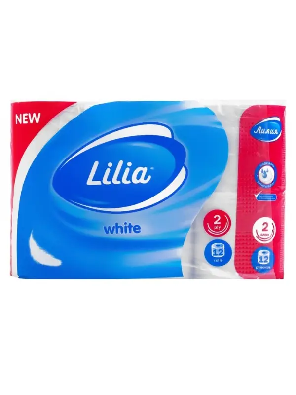Туалетная бумага &laquo;Лилия&raquo;, 2 слоя, 12 рулонов