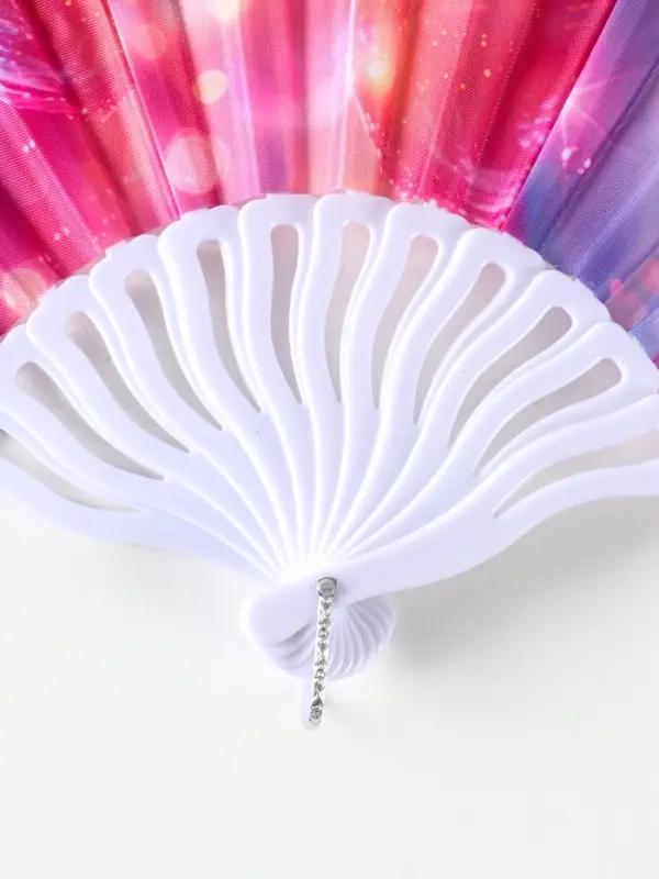 Веер пластик, текстиль  Веер пластик, текстиль "Пузырьки" МИКС 23 см