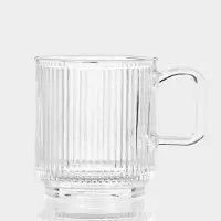 Кружка &laquo;Грани&raquo;, 350 мл, 8.5&times;9.5 см, боросиликатное стекло, прозрачная