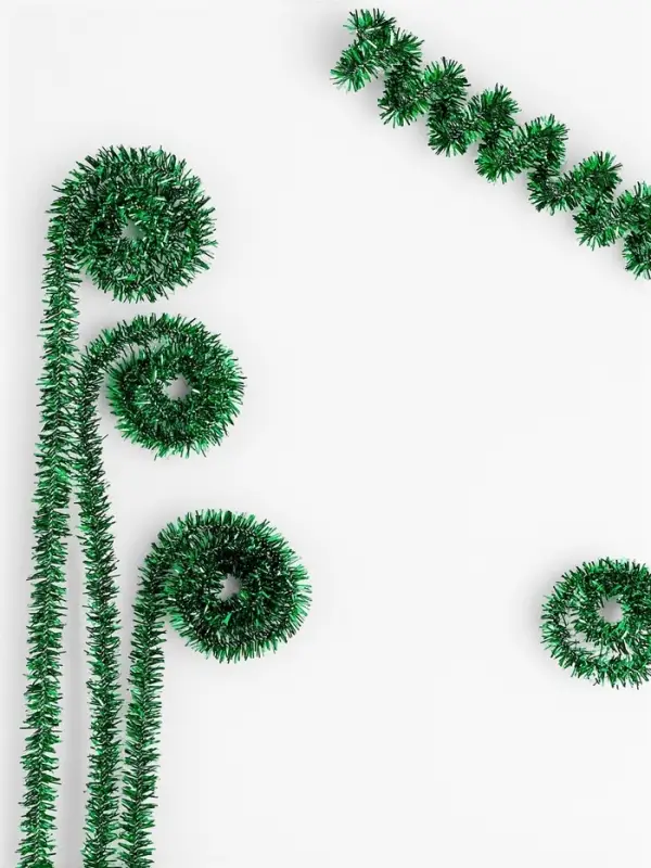 Синельная проволока &laquo;Блеск&raquo;, набор 50 шт., зелёная, 30 см