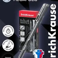 Ручка гелевая ErichKrause Megapolis Gel, чернила чёрные, узел 0.5 мм, длина линии письма 500 метров