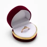 Футляр под кольцо, серьги &laquo;Сердце&raquo;, бархатный, 4&times;5 см, бордовый с золотом