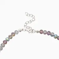 Чокер из бисера &laquo;Хрусталь&raquo;, бензиновый в серебре, 37 см + 5 см доп, цепочка