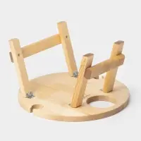 Столик - поднос для вина Adelica, менажница со складными ножками, на 2 персоны, d=32&times;1.8 см, дерево берёза