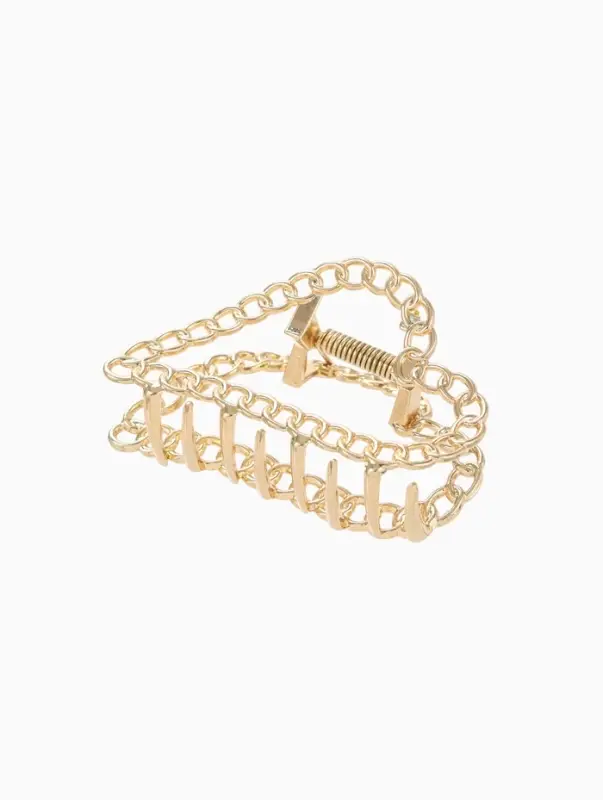 Крабик для волос &laquo;Дороти&raquo;, сердце, 7.5 см, золотистый