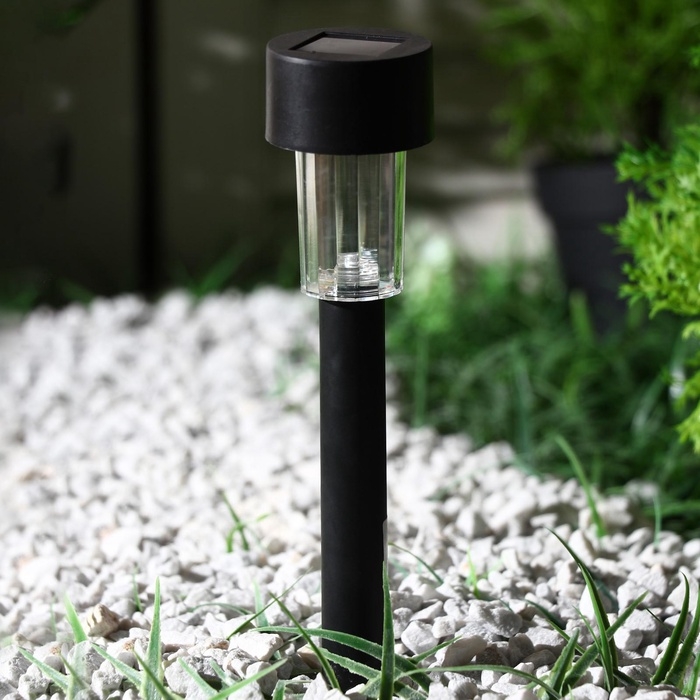 Садовый светильник на солнечной батарее «Цилиндр», 4.5×30×4.5 см, 1 LED, свечение тёплое белое