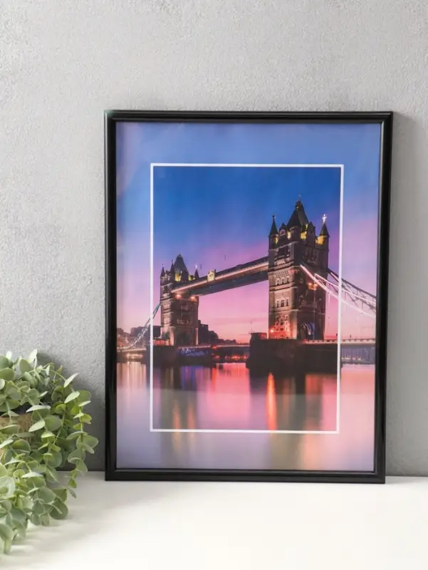 Фоторамка для фото "Vivo" 30х40 см,  набор 3 шт, (пластиковый экран), чёрный