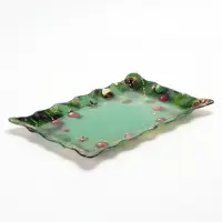 Блюдо сервировочное прямоугольное Доляна &laquo;Новогодняя сказка&raquo;, 30&times;20&times;2 см, стекло, зелёное
