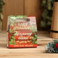 Новогодний набор эфирных масел &laquo;Хозяину бани!&raquo;, сосна, кедр, эвкалипт, 3 шт. по 10 мл