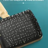 Щётка - пуходёрка &laquo;Премиум&raquo;, основание 80&times;60 мм, с каплями, для длинношерстных животных, дерево