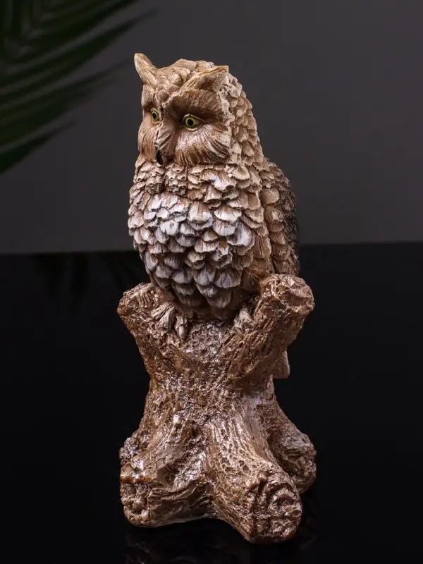 Фигурка гипс &laquo;Филин на ветке&raquo;, 14 см, коричневая