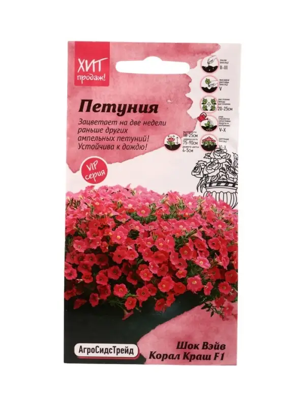 Семена цветов Петуния Шок Вэйв Корал Краш F1 5 шт